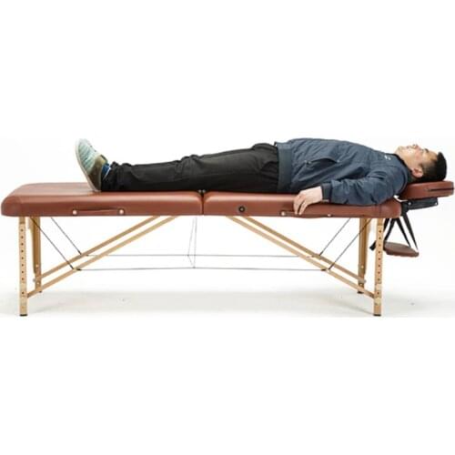 Foldable portable salon beauty salon SPA tattoo furniture beech wooden leather patio facial massage bed table with U-pillow new