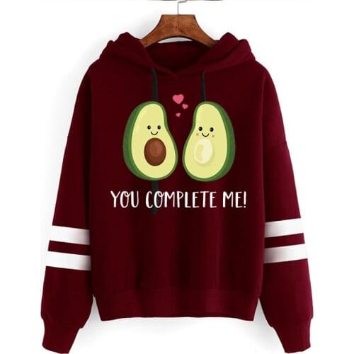 2021 Hoodie Dropshipping Avocado Oversized Sweatshirt Clothes Long Sleeve Fashion Pullover Hooded Kawaii Women Tops Autumn