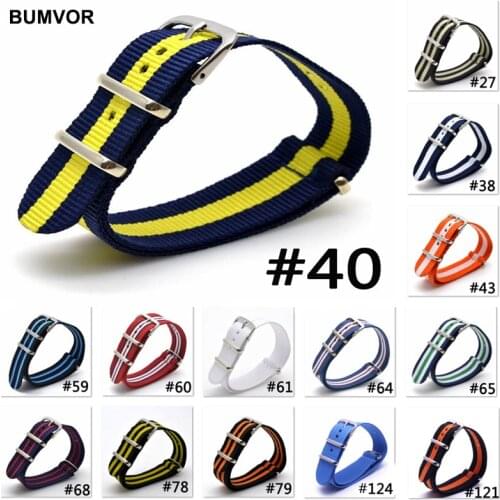 1pcs 18mm 20mm 22mm Colorful Woven Nylon Strap Nato Sport Military Strap Substitute DW Fabric Watch Replacement Band