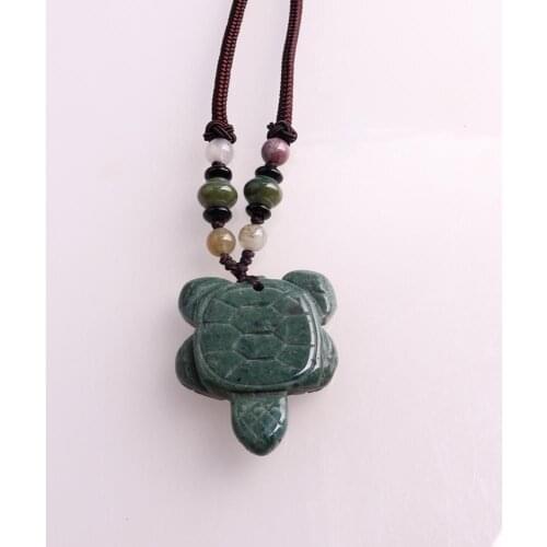 1pc carving tortoise stone necklace onyx pink quartz Natural Stone Beads Energy Women Necklace Women jewelry dropship suppliers