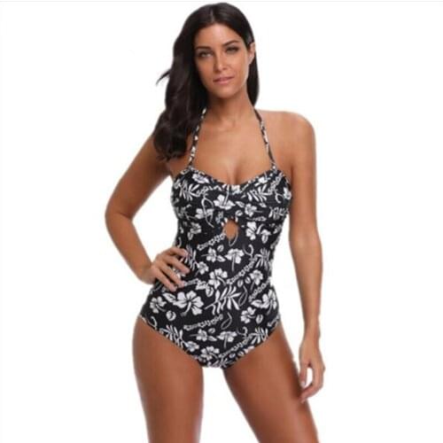 2018 Women Floral Printed Swimsuits Push Up Monokini One Piece Baths Bodysuit Swimwear Female Sexy Stripe One Piece Swimsuit