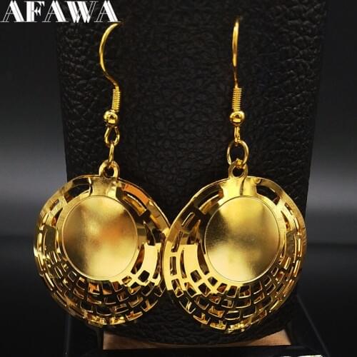 2021 Fashion Stainless Steel Geometric Earrings for Women Jewelry Gold Color Double Sided Earring Jewelry aretes E612658