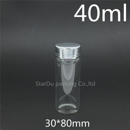240pcs 30*40mm 50ml screw neck glass bottle with Aluminum cover for vinegar or alcohol,carft/storage candy bottle
