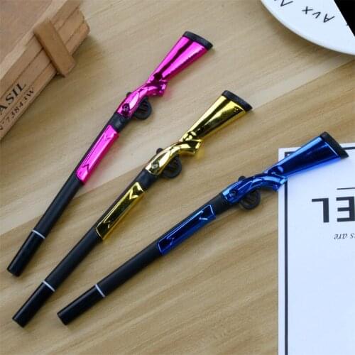 36 pcs/lot Creative Laser Gun Shape Gel Pen Cute 0.5 mm black Ink Signature Pens Promotional Gift Office School Supplies