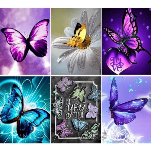 5D DIY Diamond Painting Colorful Butterfly 2 Mosaic Cross Stitch Handmade Home Decoration Ornament Art Can Be Customized