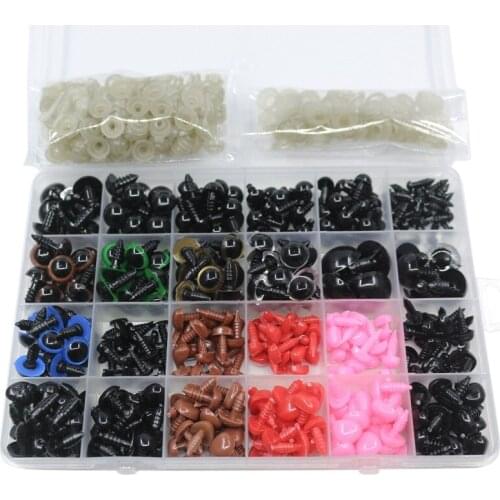 838 Pcs DIY Plastic Colorful Assorted Size Safety Eyes And Noses With Washers For Plush Doll Toy Crafts