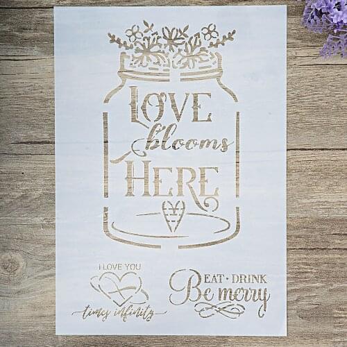 A4 A3 A2 Size DIY Craft Layering Love Stencil For Wall Painting Scrapbooking Stamping Stamp Album Decorative Embossing Paper Card