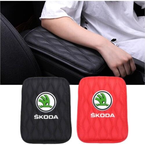 Car Center Console Seat Armrests Box Pad for Skoda Rapid Spaceback Octavia A7 A5 A4 Kodiaq Yeti Fabia Superb Karoq Kamiq Kodiak