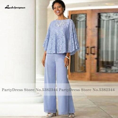 Lakshmigown Pant Suits Mother of the Bride Dresses 2020 Bateau Neckline African Mother of Groom Long Evening Guest Party Dress