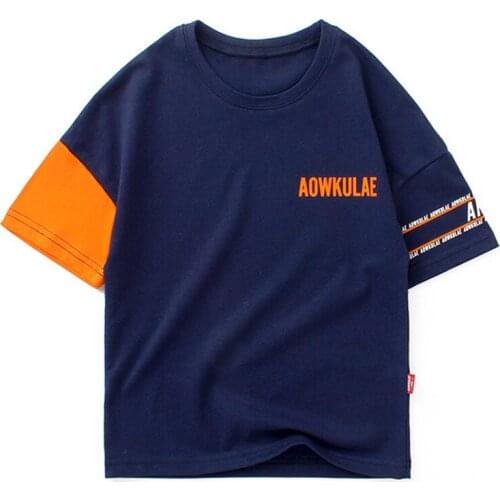 Boys Short Sleeve T-shirt Summer 2021 Cotton Kids Fashion tshirt for boy Teenage Clothes Girls t shirt Childrens T-shirts 4-12Y