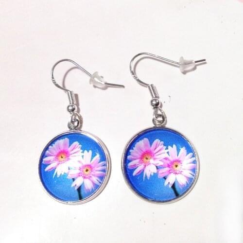 FUYIER Silver Sun Flower Drop Earrings Life Tree Earring Dome Earring Trendy For Party Gift Women Earrings