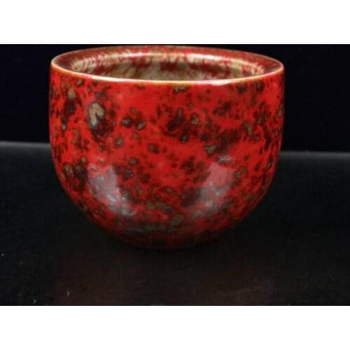 China seiko Red glaze ceramic Small cylinder crafts statue