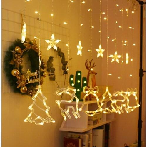 Elk Bell String Light LED Christmas Decor For Home Hanging Garland Christmas Tree Decor Ornament 2020 Navidad Xmas Gift New Year