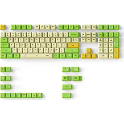 DAGK 130 keys Mechanical Keyboard Keycaps PBT Dye-Sub Sakura Keycaps For 61 68 96 98 104 108 Mechanical Keyboards Cherry 6.25X