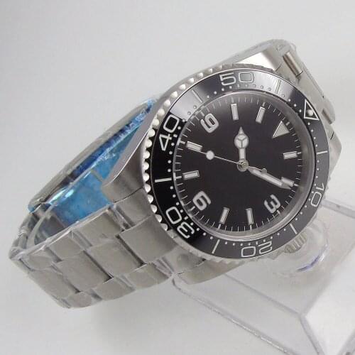 40mm SUB Steel Case Mechanical Mens Watch Luminous Black Dial 21 Jewels MIYOTA 8215 Bracelet Date Sapphire Glass