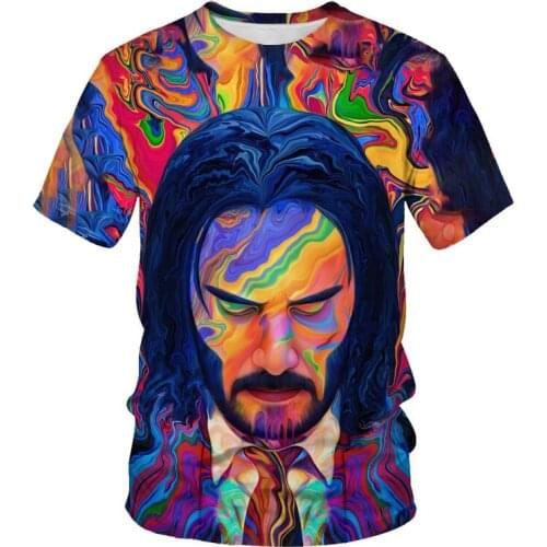 Fashion casual sports T-shirt breathable sports summer 3D cool gorgeous short-sleeved large size hot summer 2021