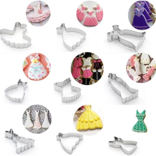 Fashion Lady Clothes Lipstick High Heels Cookie Cutter Biscuit Embossing Mould Cake Mold Kitchen Accessory Baking Pastry Tools