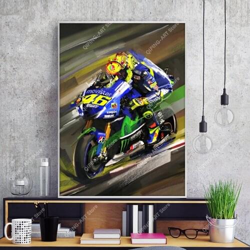 Fashion Pop Sports motorcycle Graffiti Art Canvas Painting Racing Motor Biker Artwork for Living room Decoration Home Art Poster