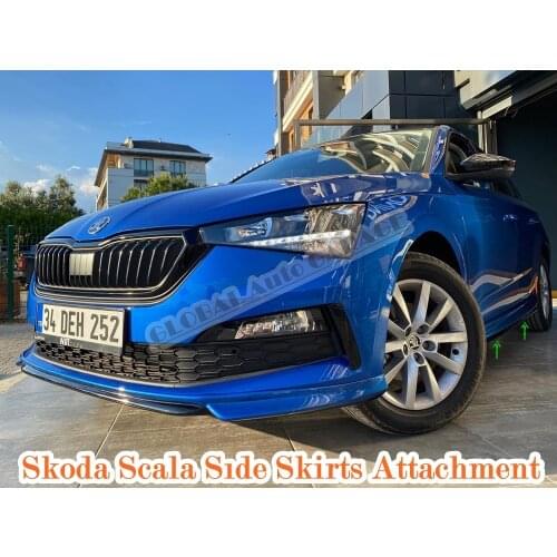 For Skoda Scala Side Skirts Attachment 2019 2020 2021 Sill Trim Car Styling Auto Diffüsers Universal Spoiler Mud Flaps Spilitter