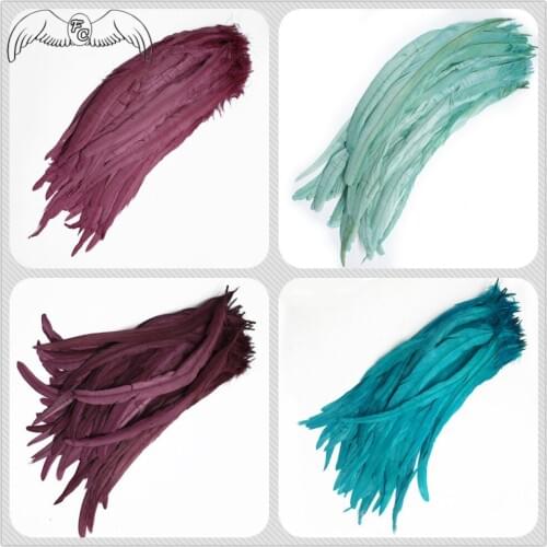 Wholesale 100pcs Natural Peacock Blue Rooster Tail Feather 35-40cm Cock Pheasant Feather Carnival Costume/Cosplay/Shamba Dancer