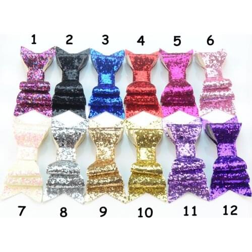 Wholesale 30pcs/lot hair accessories decoration bowknot , hair bows , leather fabric bow , glitter bows