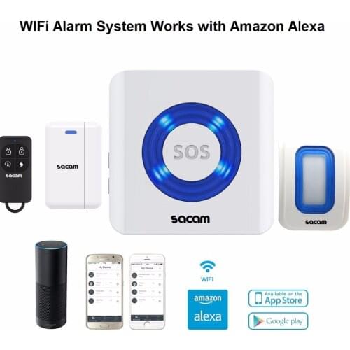 Home Security Alarm System WiFi Remote Control Alexa Amazon DIY Kit Wireless Alarm Accessories Smart Home Alexa Voice Control