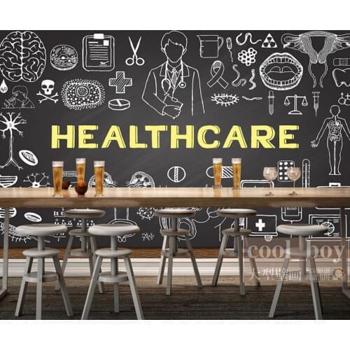 Custom modern wallpaper,Cartoon Healthcare promotional elements,3D murals for the living room sofa BACKDROP WALL shop wallpaper
