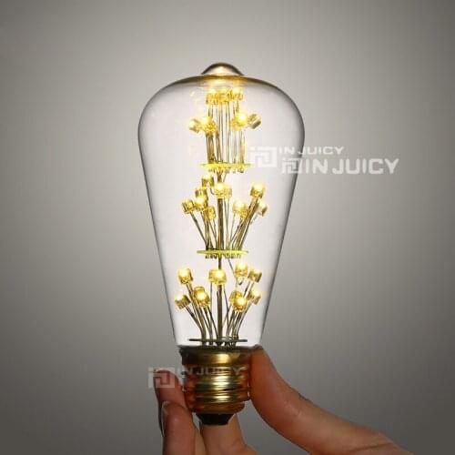 Edison Loft 4Watt LED ST64 Bulb 110V Or 220V For Cafe Bars Chrismas Tree Warm White Vintage Industrial Light E27