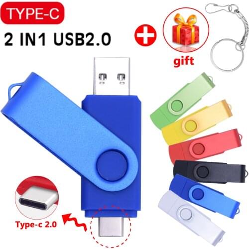 High Speed OTG 2 IN 1 Type C Pen Driver Pendrive 128GB 512GB 64GB Cle Usb 2.0 USB Flash Drives 32GB Usb Stick 16GB 8GB 4GB Gift