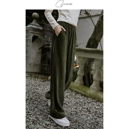 Yiyuan Women's Corduroy Trousers