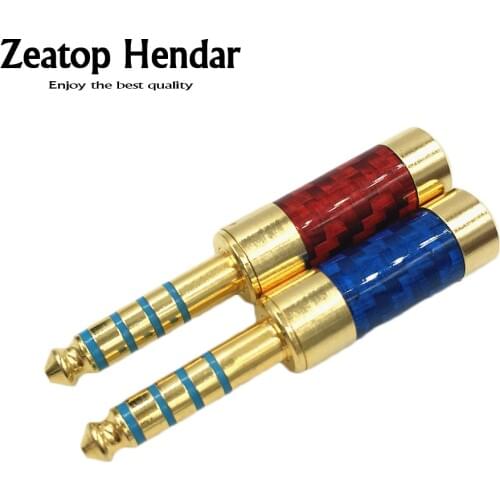 1Pcs New 4.4mm 5 Pole Male Headphone Plug Carbon Fiber Body Audio Adapter For Sony PHA-2A TA-ZH1ES NW-WM1Z NW-WM1A AMP Player