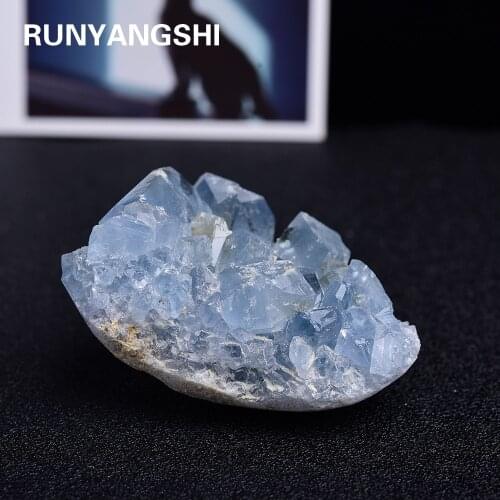 100-300g/pc Natural Blue Celestite crystal cluster Mineral Specimen Healing Stones For Teaching Dream Home Decor