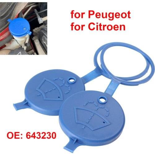 2x Washer Bottle Cap Cover Windshield Wiper Reservoir Lid 643230 for Peugeot 206 207 306 307 408 for Citroen C4 C5 Xsara Picasso
