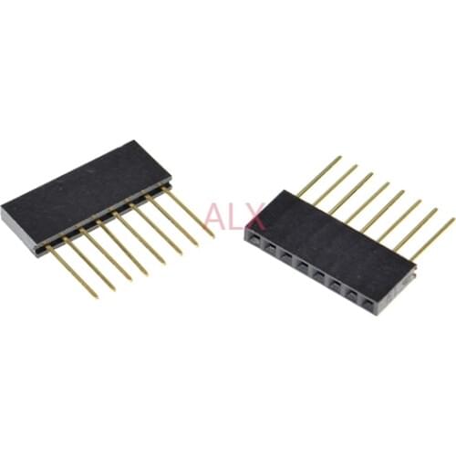 20PCS 8 PIN Single Row Straight FEMALE PIN HEADER 2.54MM PITCH pin long 11MM Strip Connector Socket 1X8 8PIN FOR arduino PCB
