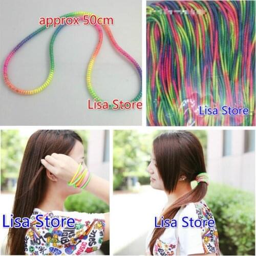 200pcs Rainbow Spring Protective sleeve Mobile Tablet Spiral Cord Protector for Samsung iPhone Charger Earphone Cord Wristband