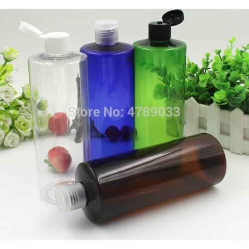 3/10pcs 500ml Plastic Transparent PET Bottle With Flip Cover Cap 500cc Empty Cosmetic Refillable Sub bottling Package Container