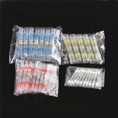 50PCS Waterproof Solder Seal Heat Shrink Butt Terminals Soldering Sleeve Electrical Wire Connector Cable Terminal Connector Kit
