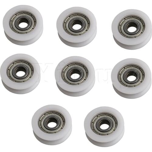 8 x U Type Guide Doors Pulley Wheel Rail Ball Bearing Steel Doors Roller