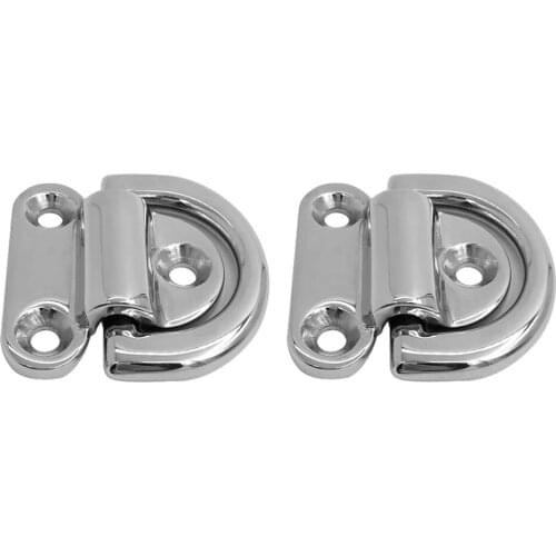 8x Boat Marine D ring Folding Pad Eye Deck Lashing Ring Staple Cleat for Trailer Boat