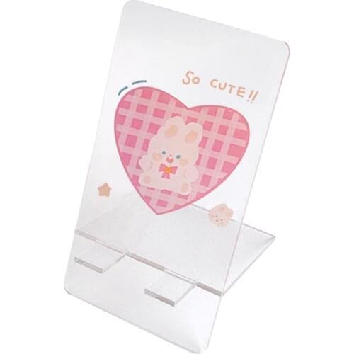 Acrylic Phone Holder Support Resin Mobile Phone Holder Stand Portable Tablets Desk Smartphone Holder Mini Home Office Storage