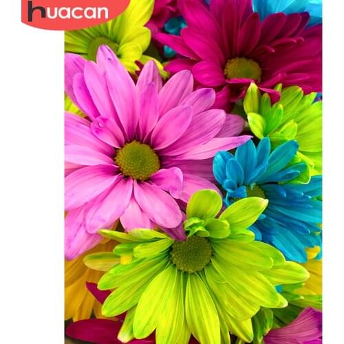 HUACAN 5D Diamond Painting Flower DIY Diamond Embroidery Rhinestone Picture Cross Stitch Decoration For Home