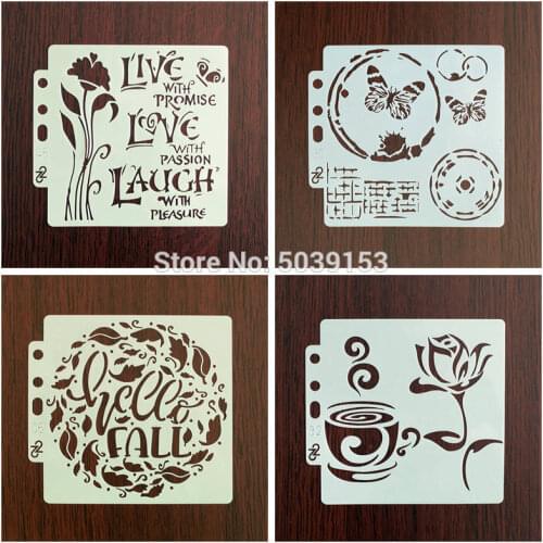 Butterfly Hello Layering Hollow Stencils Stamping Scrapbooking Embossing Wall Painting Pre-drawing Ruler Masking Spray Template