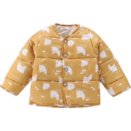 Winter Childrens Coat Kids Jacket for Boy Down Cotton Jacket Fashion Autumn Button Thick Warm Clothes for Girls Outerwear 2-8y