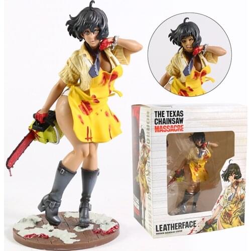 2 Heads Terror Film Movie Statue Texas Chainsaw Bishoujo Sexy Girl Version Leatherface 19CM Figure Model Toys Gift