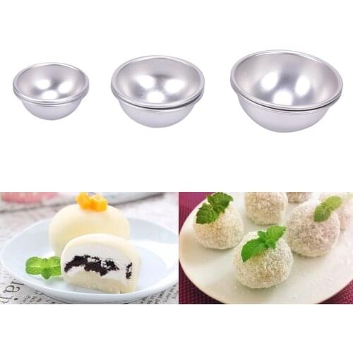 2 pcs half round 3D Bath Bomb Mold Cake Mold DIY Bathing Tool Aluminum Alloy Ball Sphere Baking Pastry Mould 4.5/ 5.5/6.5cm