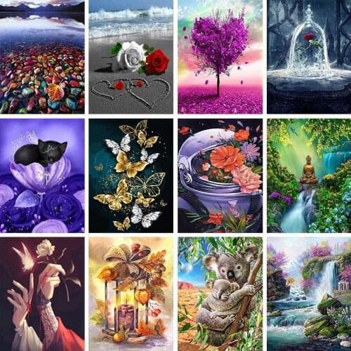 GATYZTORY 5d Diamond Painting New Arrivals Animal Scenery Diamond Embroidery Cross Stitch Butterfly Rhinestones Full Mosaic Home