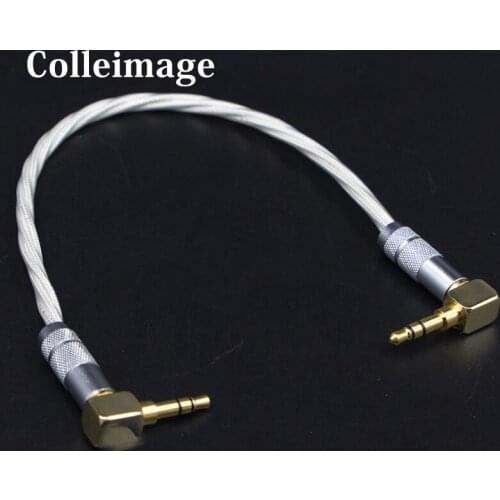 HIFI AUX Cable 3.5mm Male to Male Stereo AUX Cable 3.5 Right Angle jack to jack adapter for Headphone amplifier audio cable