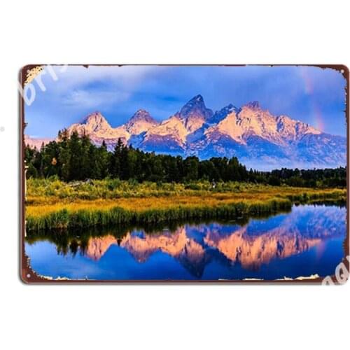 Sunrise Jackson Hole Rainbow Metal Signs Retro Club Home Plaques pub Garage Tin sign Posters