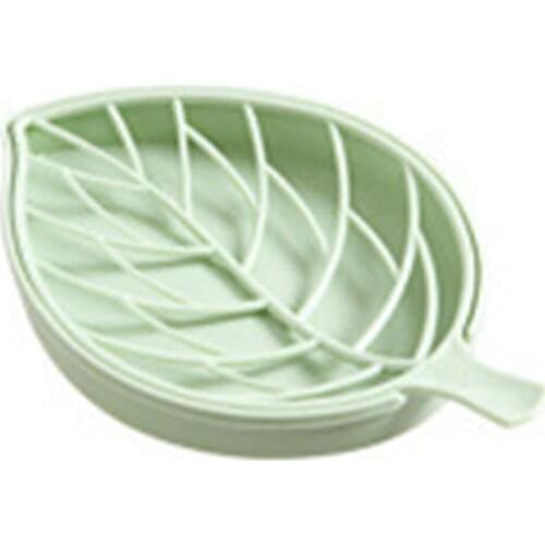 Creative Double Layers Drain Soap Box Leaf Modeling Soap Holder Bathroom Accessories Soap Dish Storage Box