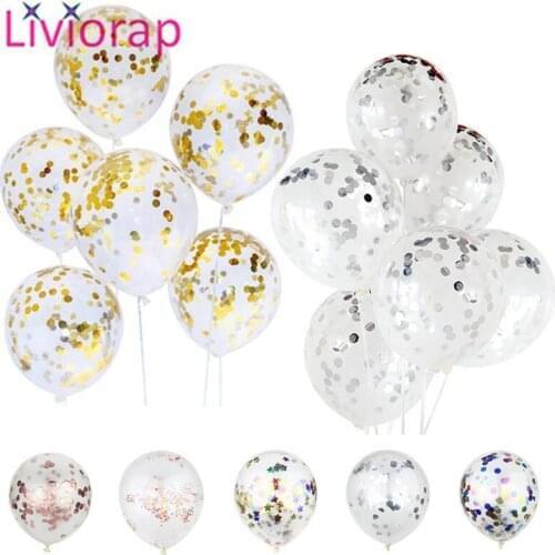 Liviorap 10pcs Gold Inflatable Latex Balloon Air Wedding Party Decorations Balloons Happy Birthday Gold Balloons Confetti Global